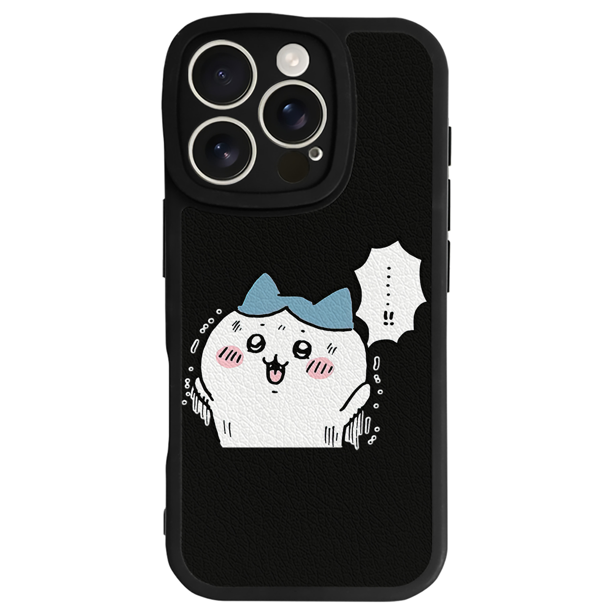 （画像用） ちいかわ ハチワレ Chii-kawa hachiware 【iPhone 16シリーズ対応】シリコンスマホケース（レザー調） 材質：シリコン